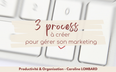 3 process à créer pour gérer son marketing